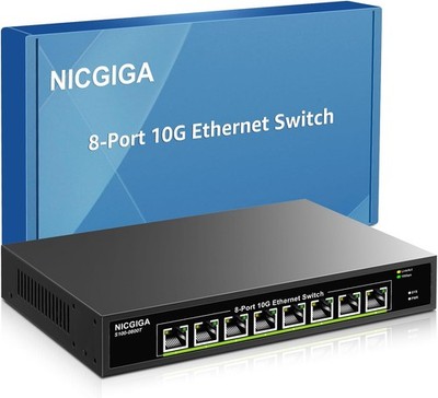8-Port 10Gb Ethernet Switch (Unmanaged) mit 8*10G Ethernet Ports, NICGIGA 10Gbe