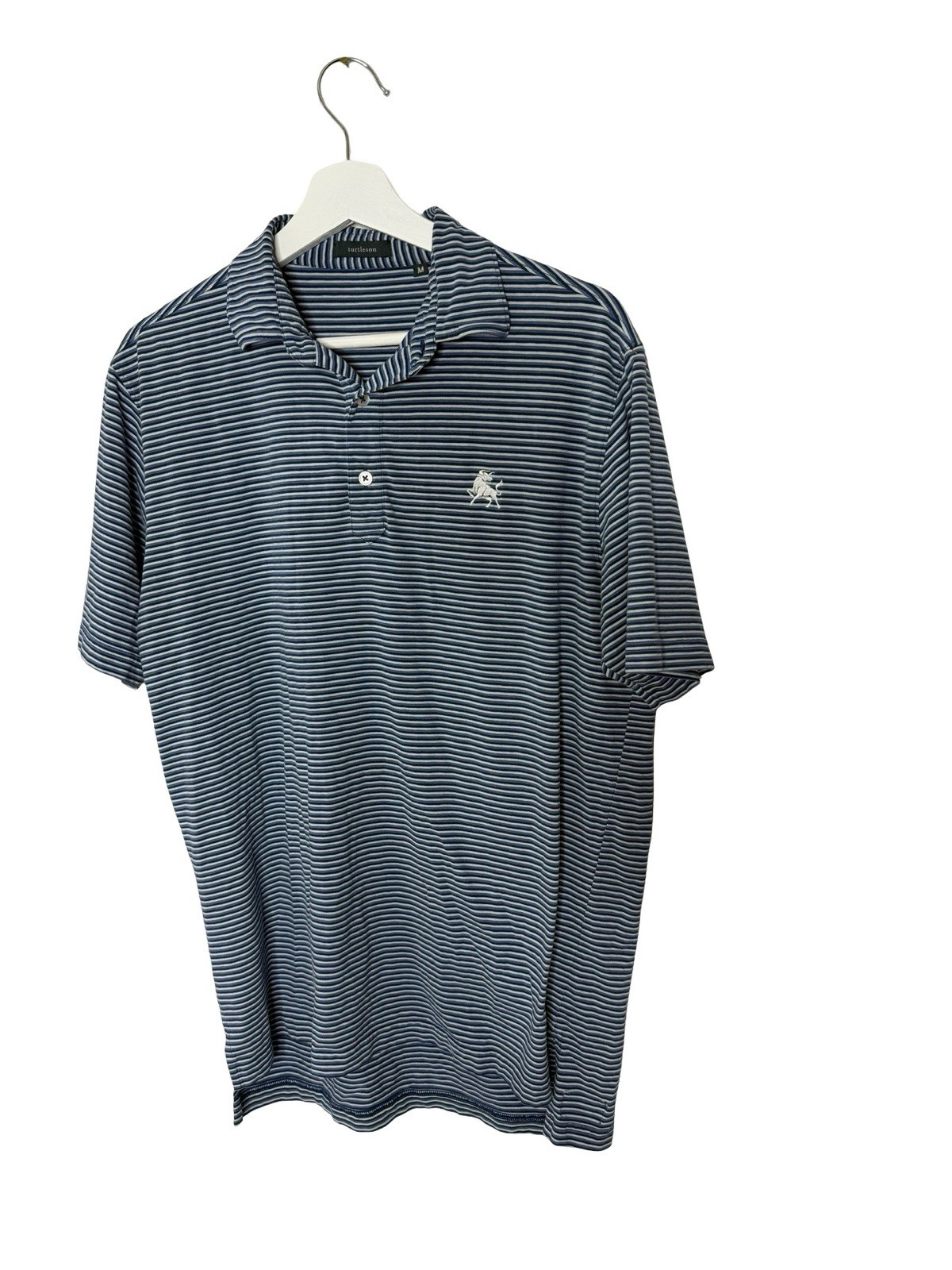 Turtleson Medium Performance Golf Polo white Blue… - image 1
