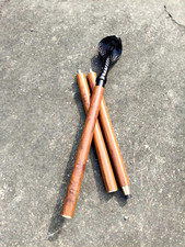 36 Inch Brass Cobra Handle Vintage Antique Black Head Wooden Walking Stick Cane