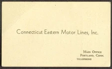 Connecticut Eastern Motor Lines Card 1920s Bus
