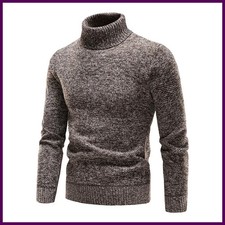 Autumn Winter Fleece Sweater Men Thicker Turtleneck Warm Pullover Slim Fit