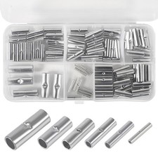 100pcs Non Insulated Butt Connectors Kit Butt Splice Connectors Uninsulated C...