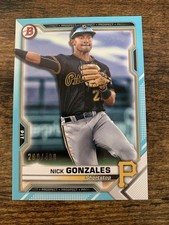 2021 Bowman Prospect Nick Gonzales Sky Blue Border /499