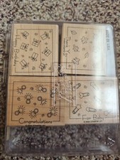 FABULOUS FOUR BY STAMPIN UP 2004, SET OF 4 RUBBER STAMPS, EUC