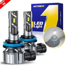 2X AUTOONE H11 LED Headlight Bulbs 480000Lumens Kit High Beam Super Bright White