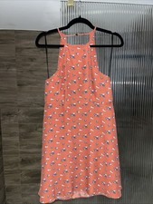 Urban Outfitters Y2K High Neck Rustic Orange Floral Dress Size M