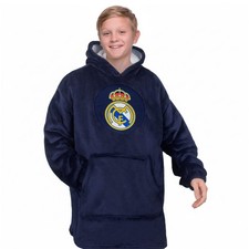 Image of Real Madrid Kids Oversized Hoodie Blanket - Sherpa Fleece Lined Official Footbal