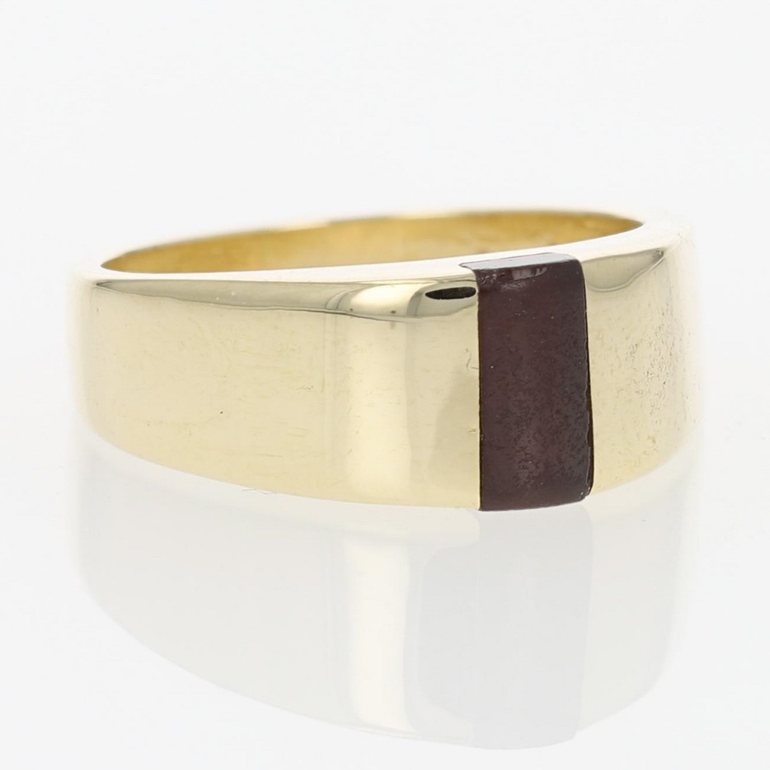 .20ct Rectangular Cabochon Amber Inlay Solitaire … - image 2