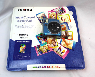 FujiFilm Instax Mini 70 Instant Camera New BUNDLE in Box BLUE