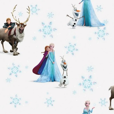 Disney Frozen Elsa Anna Vlies Tapetenrolle 53cm x 10m Kinder Blau