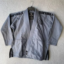 Sanabul Essential BJJ Gi Top for Men Brazilian Jiu Jitsu Gi Size A1 Grey