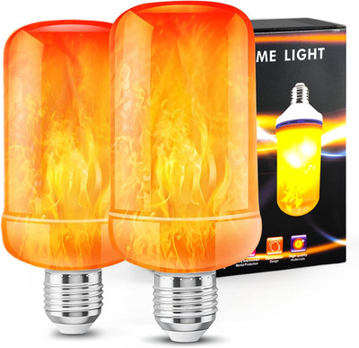LED Flame Light Bulbs (2 Pack), 4 Modes Flickering Light Bulbs with Upside down