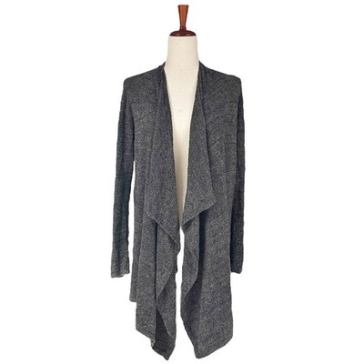 BAREFOOT DREAMS CozyChic Lite Calypso Open Drape Cardigan Black/Brown Size S/M