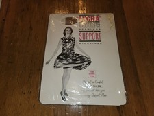Vintage Lycra Sheer Seamless Support Stockings Size A - 8 1/2 - 9 Medium