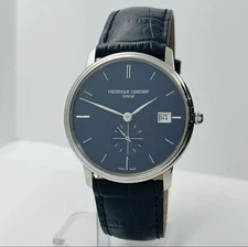 Frédérique Constant Slimline Men's Blue Dial 37mm Swiss Watch FC-245N4S6