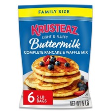 Krusteaz Complete Buttermilk Pancake and Waffle Mix, 80 Ounce Pack of 6 