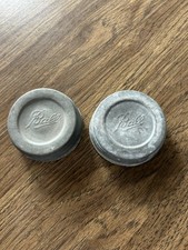 Vintage Ball Mason Jar Zinc Cap Lid With Porcelain Glass Insert Set ofTwo 2/34"