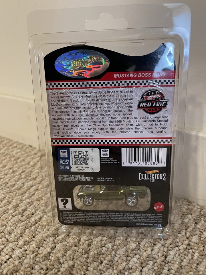 2021 风火轮 RLC Mustang Boss Hoss 橄榄绿 7147/30000 + 保护 — 第 2/3 张图片