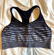 Champion Damen Sport BH XL schwarz/grau gestreift Racerback