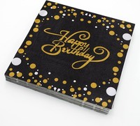 Happy Birthday Servietten Schwarz Gold Geburtstag 40 StüCk