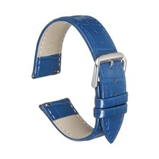 Quick Release Genuine Leather Watch Band 22mm Leather Watch Strap Blue,