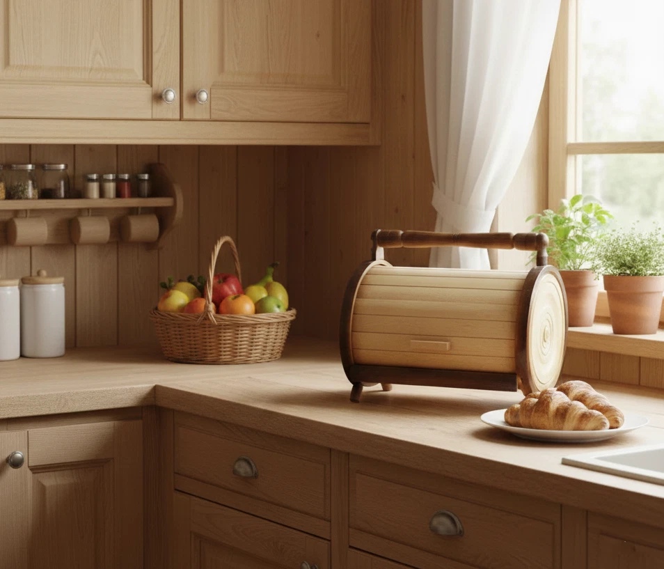 Wooden Bread Box Barrel Style – Handmade Rustic Bread Storage
Opens in a new window or tab