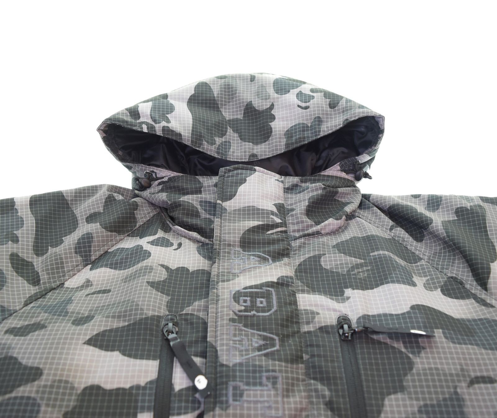 A BATHING APE Grid Camo Hoodie M Down Jacket Snowboard Used From Japan thumbnail 3