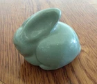 Van Briggle Pottery Turquoise Blue Bunny Rabbit 3 1/2"
