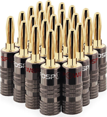 Bananenstecker 12 Paar / 24 Stück, geschlossene Schraube 24K vergoldet Bananen Lautsprecherstecker