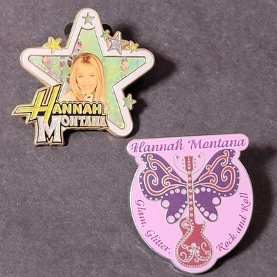 Lot of 2 Walt Disney's Hannah Montana Trading Pins Good Pre-owned