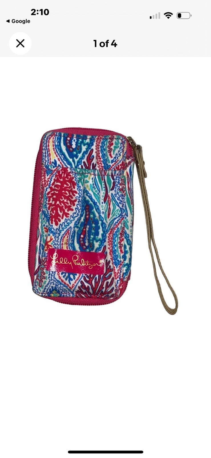 Lilly Pulitzer Reef Pattern Small Id Wristlet - image 1