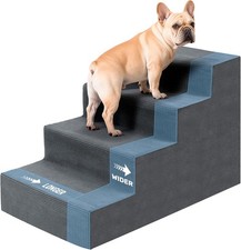 4-Tier Dog Steps for High Bed Couch 18" H Non-Slip Pet Stairs W/ Washable Cover