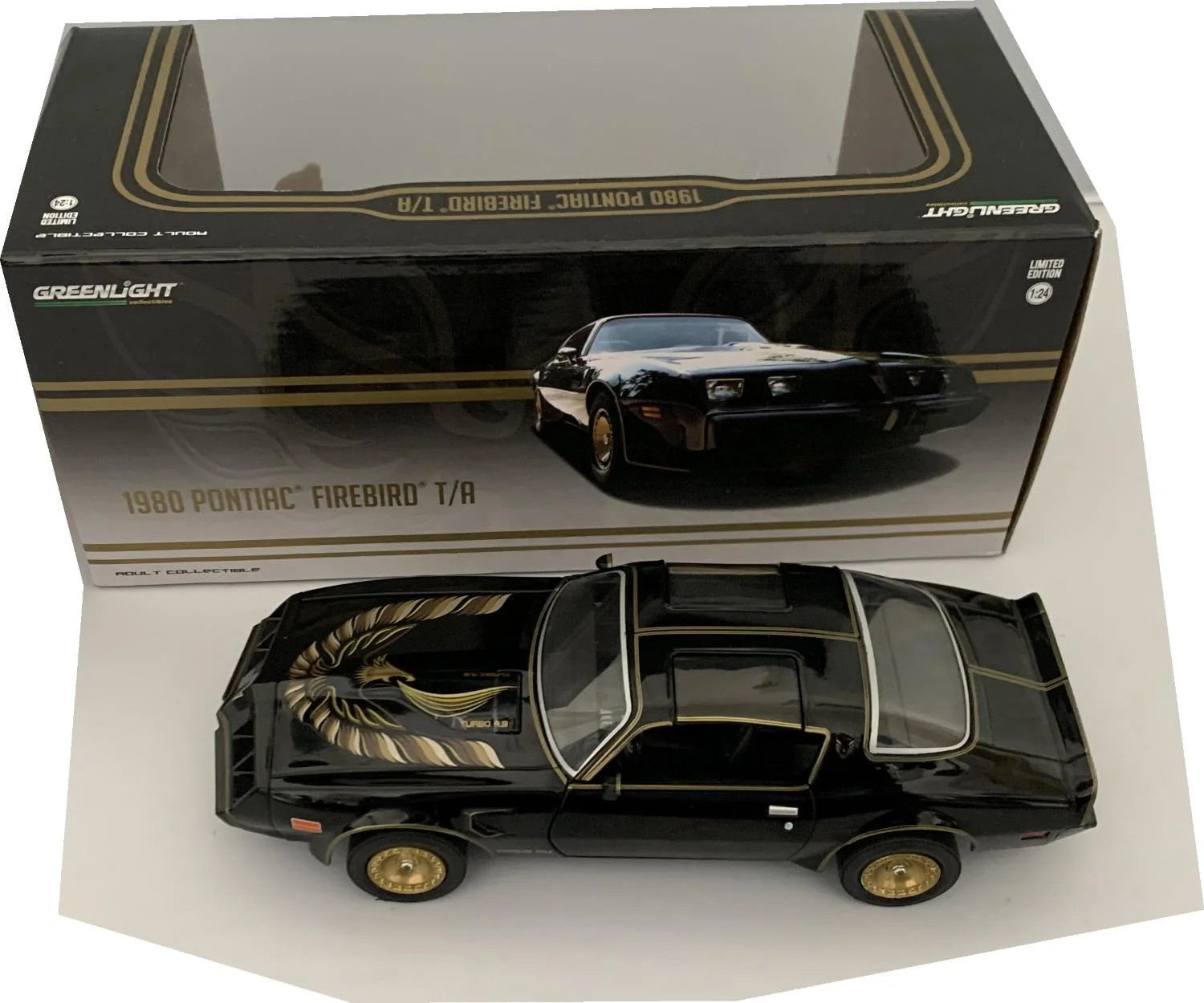 Pontiac Firebird T/A 1980, black, 1:24 scale model,Greenlight, Limited Edition