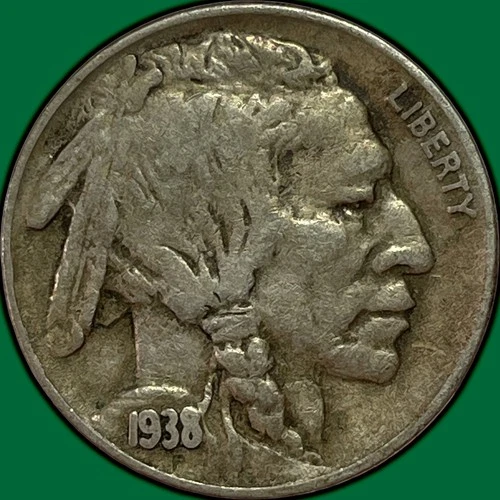 1938-D/S Over S Buffalo Nickel Choice Very Fine VF+ Coin #35420