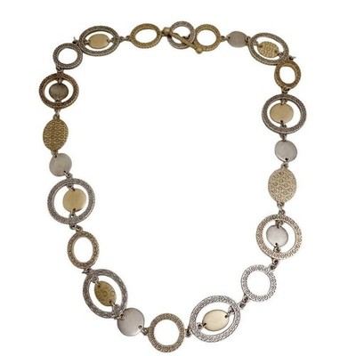 Premier designs silver long gold necklace with statement links