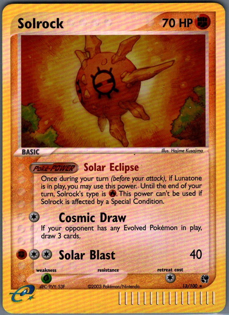 Solrock Reverse Holo Holo Rare Sandstorm 13/100 NM