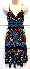 Women's New By Anthropologie Embroidered Sleeveless Midi Summer Dress, Size 10.