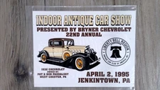 Indoor Antique Car Show Dash Plaque Bryner Chevrolet Sign 1995 Jenkintown PA