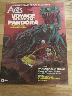 SPI ARES #6 - Voyage of the B.S.M Pandora - Unknown Worlds Game Booklet Map only