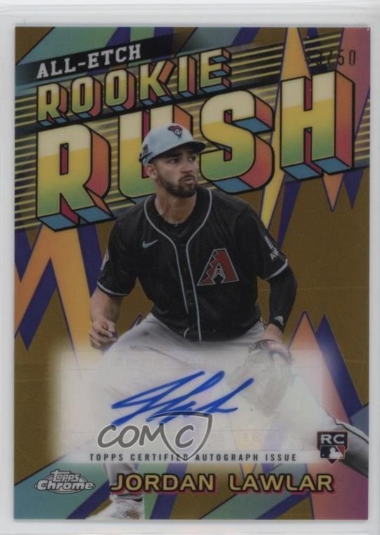 2024 Topps Chrome Update Gold Refractor 43/50 Jordan Lawlar #CURR-JL Auto RC v9t