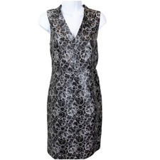 Vera Wang Lavender Label Black Gray Bubble Sheath Dress 4