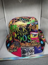 Retro Vintage "Back To The 90s" Fisherman Bucket Hat Old Skool Summer Beach
