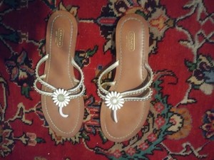 cream flat sandals