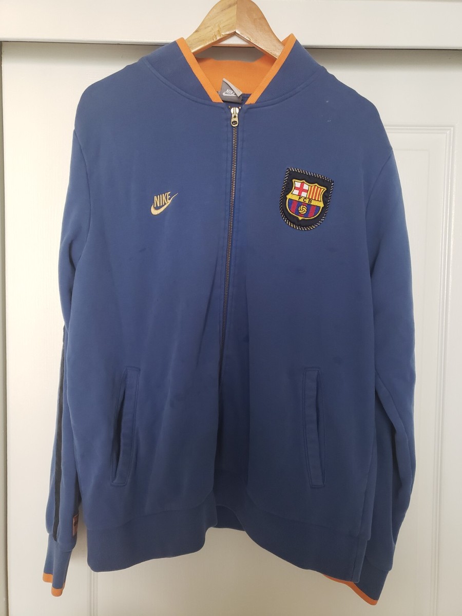 Vintage Nike FC Barcelona Full Zip Hoodie Blue Men Size XL Vintage Nike FC Barcelona Full Zip Hoodie Blue Men Size XL