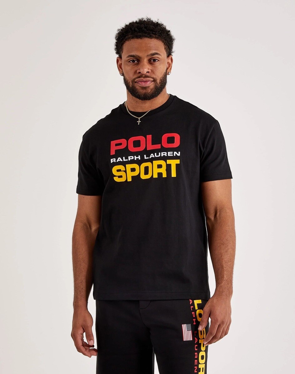 Ralph Lauren POLO SPORT Big Logo Shirt Classic Fit Black Men's Sz