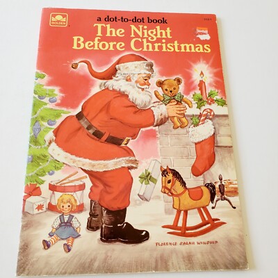 Vintage The Night Before Christmas Big Dot to Dot Golden Book Winship Unused