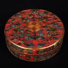 25.5 cm China Lacquerware box Peach bat storage box Jewelry box