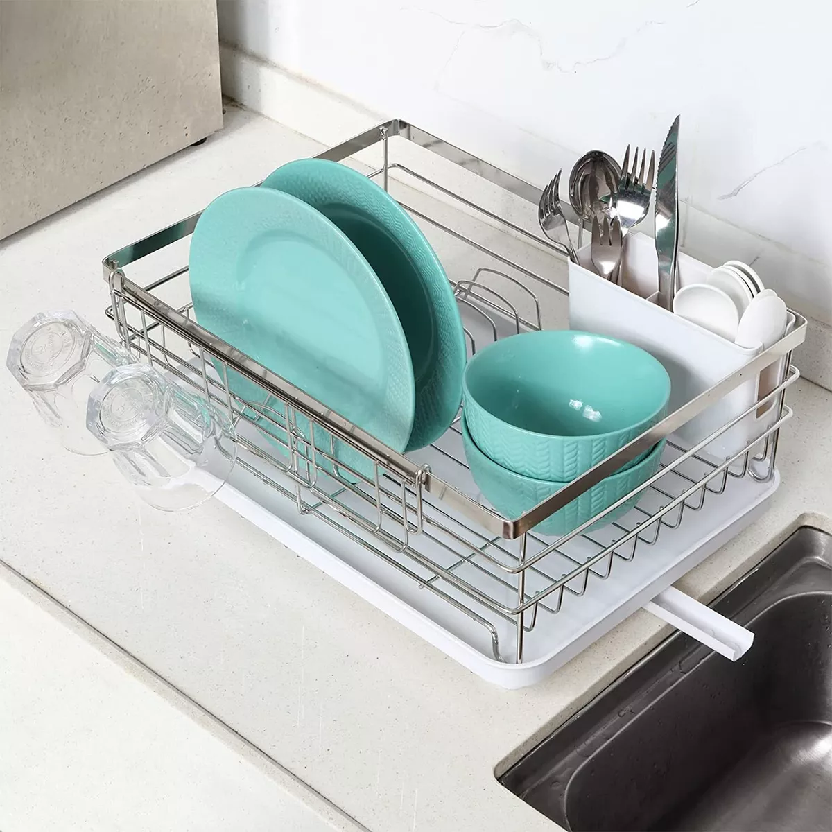 Stainless Steel Dish Rack Holder Kitchen Organizer Dish Drying