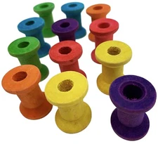 2103 Pk12 Wood Bobbins Bonka Bird Toys Parrot Foot Craft Talon Cage Part Conure