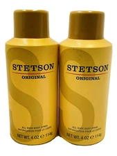 2 stetson original all over body spray 4oz ea scuff/dented exterior